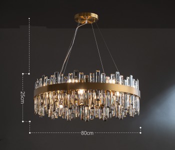 軽くて豪華なクリスタルポストモダンな銅製シャンデリア | Yigo